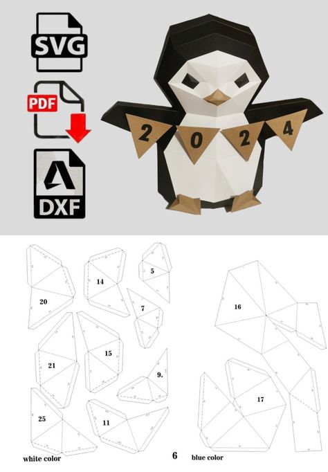 3d Papercraft Penguin Pdf Svg template 3d Penguin, Cardboard Penguin, Penguin Template, Among Us Papercraft Template, Penguin Paper Craft 3d, Cricut Crafts, Penguins, Pop Up, Origami