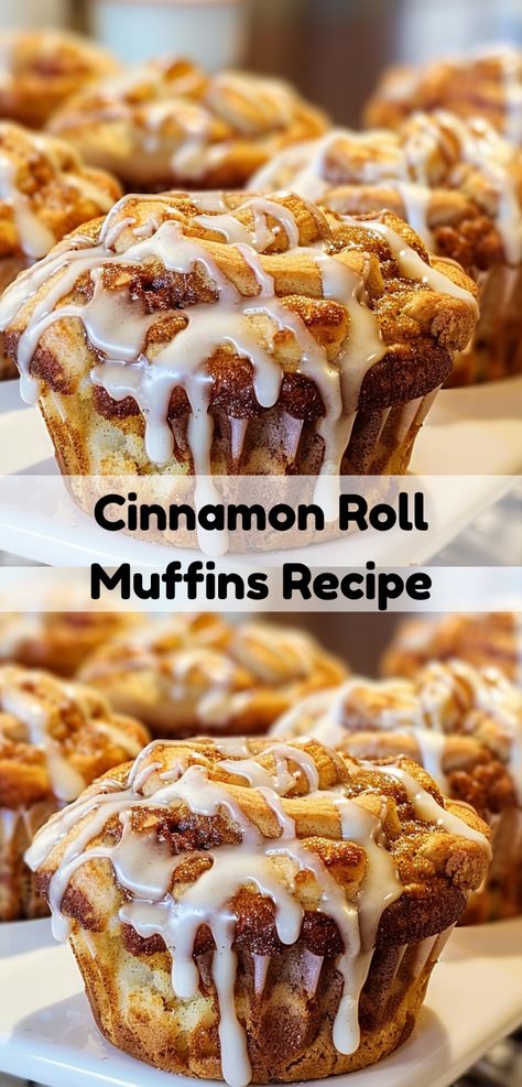 What are great breakfast ideas? This cinnamon roll homemade recipe is a muffin recipe easy to prepare and will quickly become one of your favorite muffins recipes. Cinnamon Muffins Easy, Cinnamon Swirl Muffins, Swirl Muffins, Fluffiest Cinnamon Rolls, Cinnamon Roll Muffins, Muffins Easy, Sweet Glaze, Simple Muffin Recipe, Dessert Easy