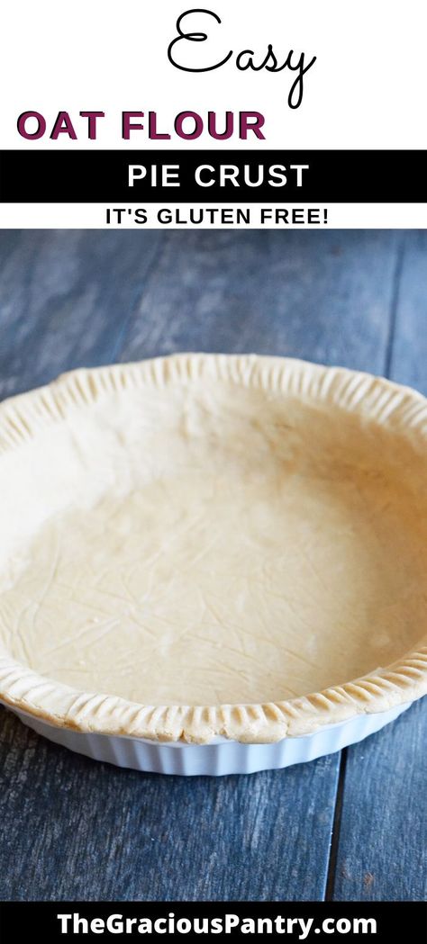 This oat flour pie crust is slightly flakey, gluten free and easy to make. You can use it baked or un-baked and even make a few in advance for the freezer. Pie, Oat Flour Pie Crust, Oatmeal Pie Crust, Vegan Bakes, Oatmeal Flour, Oat Flour Recipes, Gluten Free Pie Crust, Pie Crust Recipe, Gluten Free Pie