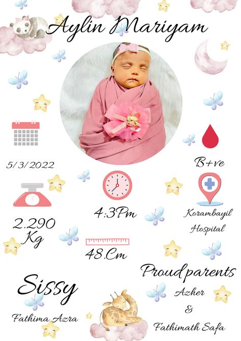 Birth Details Template, Baby Frame Background, Muslim Names, Shower Frame, Baby Shower Frame, New Born Baby Card, Boy Background, Baby Frames, Baby Boy Background