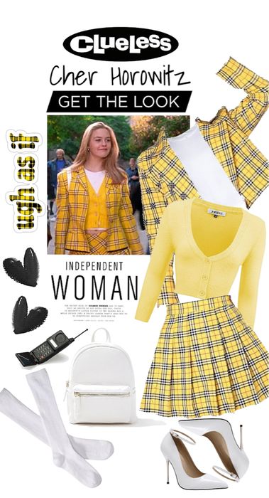 Cher Cluesses Outfits, Cher Horowitz Halloween Costume, Halloween Costume Clueless, Cher Outfit Inspiration, Clulles Outfit, Cher Clueless Outfit Halloween Costumes, Cher Horowitz Aesthetic Outfits, Cher Clueless Aesthetic Outfits, Cher Horowitz Outfit Inspiration