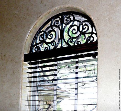 Transom Window Treatments, Arched Window Coverings, Arched Transom, Arched Window Treatments, Faux Iron, Arch Window, Transom Window, Rod Iron, Wrought Iron Decor