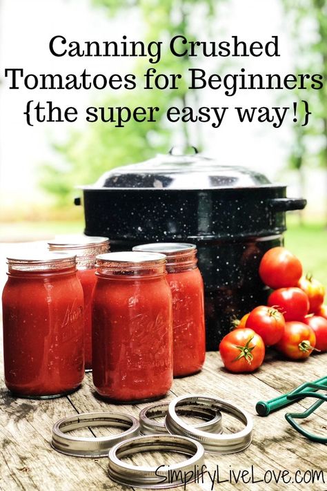 How To Can Crushed Tomatoes, Easy Canning Tomatoes For Beginners, Canning Tomatoes For Beginners, Vegetable Canning, Storing Veggies, Creative Canning, Canning Veggies, Chili Spaghetti, Canning Meat