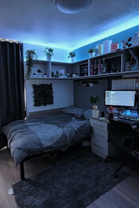 dorm room college decorating ideas for your design. #dormroom #dormroomapartment #dormroomhome #dormroomhouse #dormroomdesign #dormroomcollege #dormroomdecor Room Idea Simple, Man Cave Home Office, Small Room Setup, Game Room Ideas, Mens Room Decor, Mens Bedroom Decor, Cave Home, Chill Room, Dream Apartment Decor