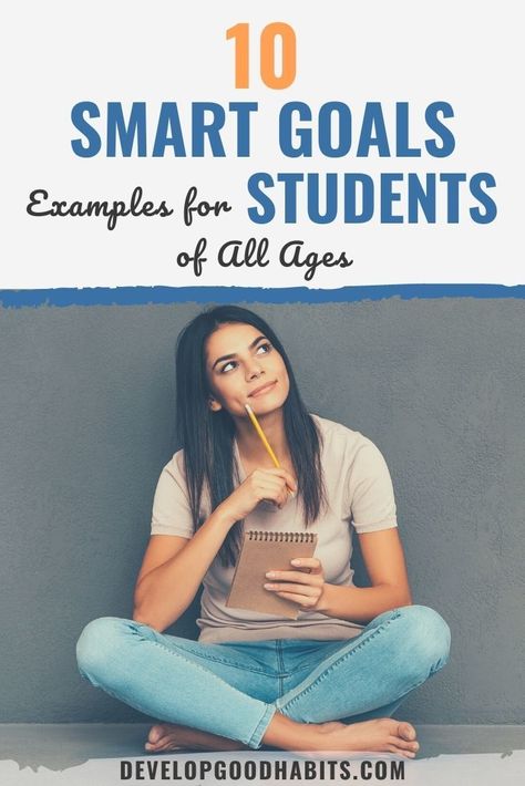 In our current environment with more learning taking place online than ever before, it is important to have great goal setting to help keep you on track with your lessons. This is where SMART goal setting comes into play. SMART goals are statements that turn your vague intentions into an actionable plan. They provide you with a strategy to achieve your vision by guiding you to set objectives that fit into the“SMART” goal setting mold, Discover 10 SMART goals examples for students of all ages Smart Goals Examples Student, Goals For Students, Smart Goals Examples, Goals Examples, Goal Examples, Tips Study, Smart Goal Setting, Family Meeting, Iep Goals