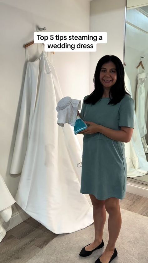 (1)Top Tips for steaming your wedding dress 1. Cover steamer with a whit... | Wedding Dress | TikTok How To Steam Clothes With A Steamer, Steamer For Clothes, Steam Press Iron Clothes, Steamer Iron Clothes, Dress Tiktok, Garment Steamer Accessories, Distilled Water, Top Tips, Steam