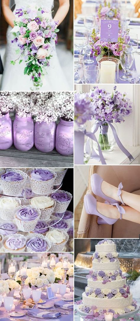 Purple And White Wedding, Wedding Color Ideas, Wedding Themes Summer, Purple Wedding Theme, Wedding Colors Purple, Lilac Wedding, Wedding Themes Fall, Wedding Cake Rustic, Summer Wedding Colors