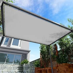 Windscreen4less 10' x 26' Sun Shade Sail Straight Edge Sun Shade Canopy Cover Outdoor with Grommets D-Ring UV Block for Pergola Backyard Patio (Light Gray) Pergola Backyard, Sun Shade Canopy, Backyard Shade, Backyard Canopy, Sun Shade Sail, Sun Sail Shade, Shade Canopy, Canopy Cover, Shade Sail