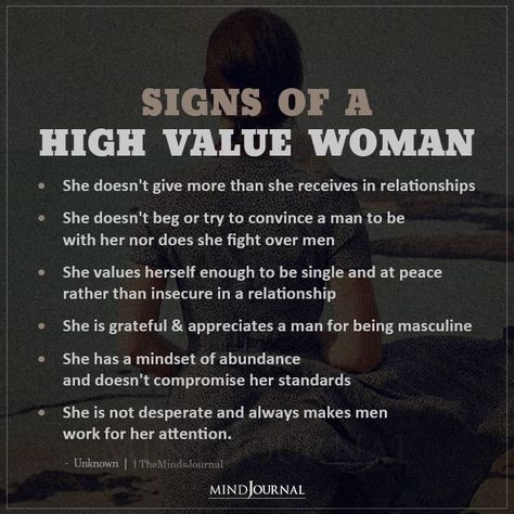 A High Value Woman, Value Quotes, The Minds Journal, High Value Woman, Practicing Self Love, Minds Journal, Self Care Bullet Journal, Self Confidence Tips, Mindfulness Journal