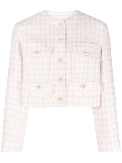 SANDRO Tweed Jackets | Cropped Tweed Jackets Tweed Pattern, Pink Tweed, Tweed Jacket, Lady Dior, Pink Cotton, Parisian Style, Dress Accessories, Valentino Garavani, Denim Dress