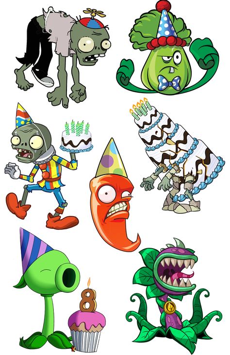 My kid is obsessed with PVZ and I couldn't find any birthday party supplies to buy for him.  Here's a printable that I added to to a generic birthday banner to make it Plants vs Zombies themed.  Feel free to use for your PVZ kid's birthday!    Hot tip - I hung the zombie in the top left from a balloon to make it a balloon zombie.  My son was thrilled. Zombie Birthday Party Decorations, Zombies Birthday Party, Zombie Party Decorations, Plants Vs Zombies Birthday Party, Zombie Cake, Zombie Birthday Parties, Zombie Birthday, Plant Party, Plant Zombie