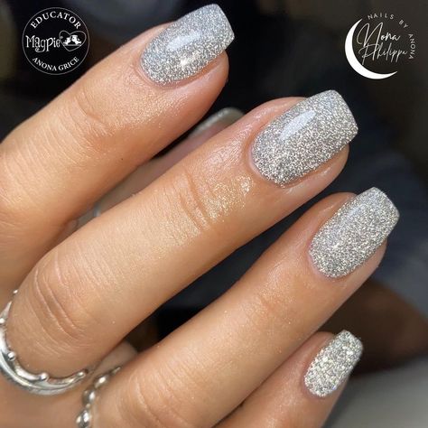 Need we say more? 😍⠀ ⠀ If you haven’t gotten your hands on ECLIPSE flash glitter yet, what are you waiting for?! ⠀ ⠀ This glitter is part of the Celestial Collection and is highly reflective! We cannot get enough of this stunning glitter and its not hard to see why! ✨⠀ ⠀ 🛒 Bring your sparkly glitzy nail designs to life by shopping ✨𝐄𝐂𝐋𝐈𝐏𝐒𝐄✨ online at www.MagpieBeautyUSA.com Silver Glitter Nails, Natural Nail Designs, Butterfly Nails, Graduation Nails, Formal Nails, Give Me Strength, Sparkle Nails, Loose Glitter, Colorful Butterfly