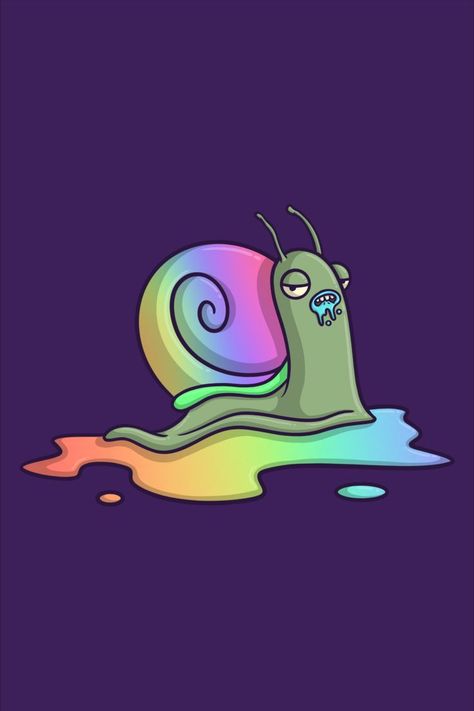 Psychedelic Trippy Snail T Shirt Design featuring a 2D cartoon snail with a rainbow coloured shell leaving a rainbow coloured snail trail. Trippy Snail, Tarot Card Artwork, Card Artwork, Snail Art, Art To Make, The Mystic, Trippy Art, Mini Canvas Art, Mini Canvas