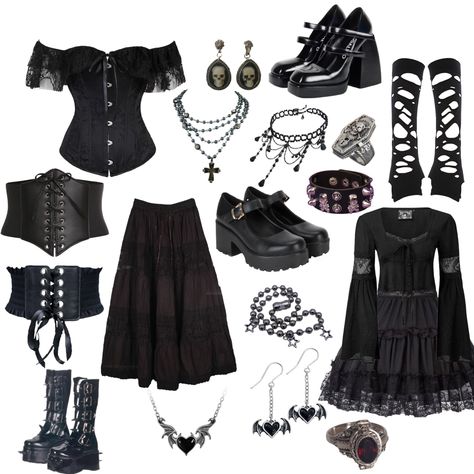 Gothic goth outfit black goth i hate clean “goth” Goth Fashion Outfits, Traditional Goth Outfits, Perky Goth Outfits, Romantic Goth Outfits Casual, Pastel Goth Outfits Aesthetic, Girly Goth Outfits, Aesthetic Goth Outfit, Goth Outfits Casual