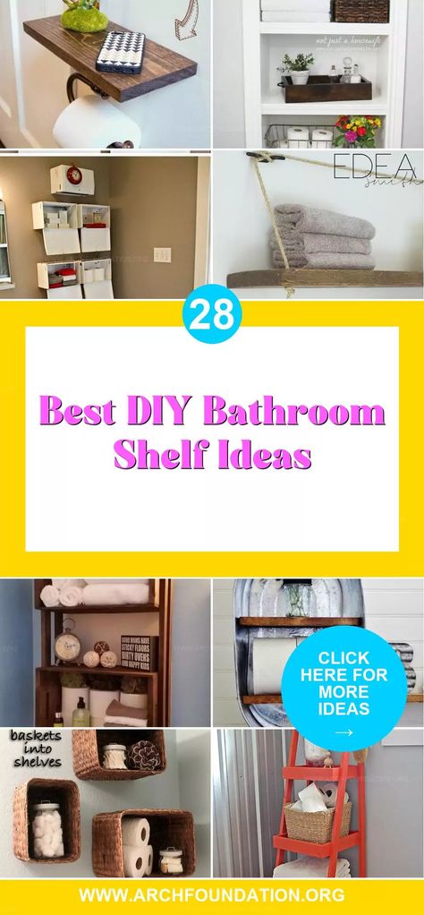 DIY bathroom shelf ideas offer a practical and customizable solution to storage woes in any bathroom. Whether you're crafting floating shelves for toiletries or a cabinet for towels, these projects allow for personal expression and tailored functionality. Utilizing vertical space smartly can help keep your bathroom organized and clutter-free. Start reading and get creative with DIY shelving solutions for your bathroom! Washroom Shelves Ideas, Diy Bathroom Shelf, Diy Shelf Ideas, Bathroom Shelf Ideas, Wooden Box Shelves, Reclaimed Bathroom, Diy Shelving, Organize Your Bathroom, Diy Shelf