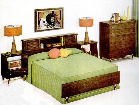 Bedroom (1956) | Flickr - Photo Sharing! 1950 Bedroom, 1950s Bedroom, Mcm Bedroom, Retro Homes, Vintage Bedrooms, Retro Rooms, Vintage Rooms, 1950s Home, 1950s Decor