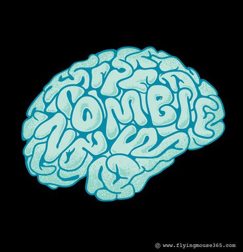 Zombie Brains, Brain Drawing, Brain Illustration, Japan Graphic Design, Cute Zombie, Alien Drawings, Fun Brain, Zombie Art, Graffiti Wall