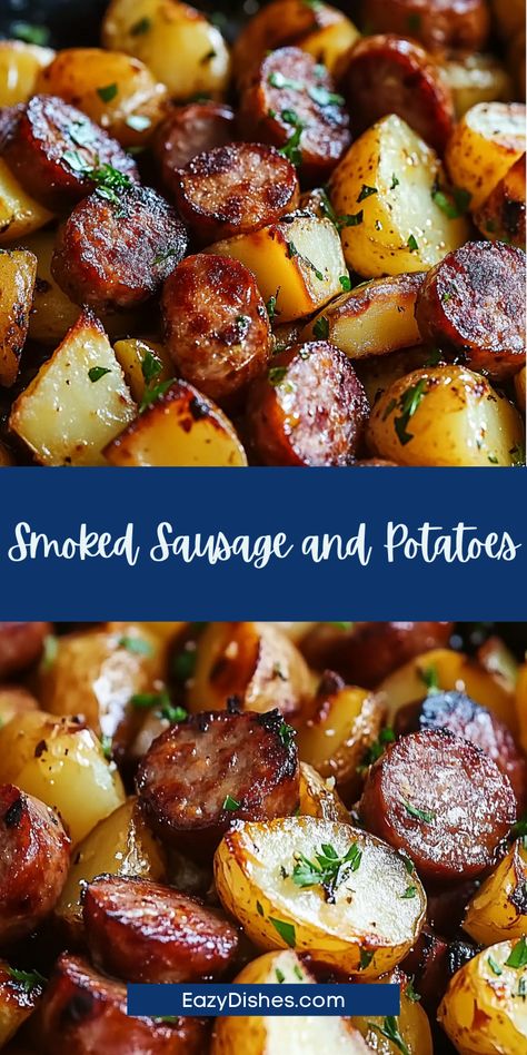 This sausage and potatoes skillet is packed with flavor! One of the best smoked sausage recipes, it’s quick, easy, and incredibly satisfying. #DinnerIdeas #SimpleCooking #OnePanMeals #EasyFamilyMeals Best Smoked Sausage Recipe, Mushroom Stuffed Chicken Breast, Sausage And Potatoes Skillet, Potatoes Skillet, Sausage And Potatoes, Mushroom Stuffed, Smoked Sausage Recipes, Sausage Potatoes, Mushroom Chicken