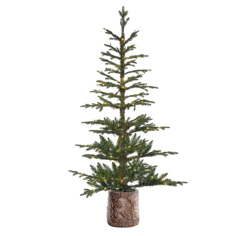 "Buy the Haute Decor 5ft. Pre-Lit Timberland Fir Artificial Christmas Tree with Decorative Base, Warm White LED Lights at Michaels. com. The artificial Timberland fir potted Christmas tree brings European charm to your home during the holiday season. The artificial Timberland fir potted Christmas tree brings European charm to your home during the holiday season. The Timberland Fir Christmas Tree features 494 artificial greenery tips. Pre-lit branches are spaced to allow you to display your precious and memorable ornaments. The tree is pre-lit with 150 warm white LED low voltage lights that create a beautiful glow. A polyresin base looks like real brown river birch tree bark! Tree Style: Medium Timberland Fir Green 494 tips PVC, metal and plasticDimensions: 5 ft. height 36\" diameterLightin River Birch Trees, Potted Christmas Tree, Potted Christmas Trees, Faux Christmas Trees, River Birch, Hunting Land, Faux Christmas, Fir Christmas Tree, Kids Outdoor Furniture