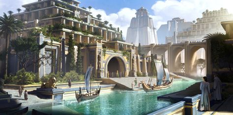 ArtStation - The Eternal Gardens, Mickie Javaid-Camua The Bros, Roman Columns, Thanks Everyone, Town Square, Fantasy City, Fantasy Castle, Fantasy Setting, Fantasy Places, Fantasy Map