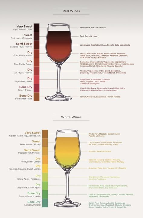 Sweet Wines For Beginners, Types Of Wine Glasses, Types Of Red Wine, Wine Basics, Wine Chart, Wine 101, Sweet White Wine, Wine Knowledge, Food Pairing