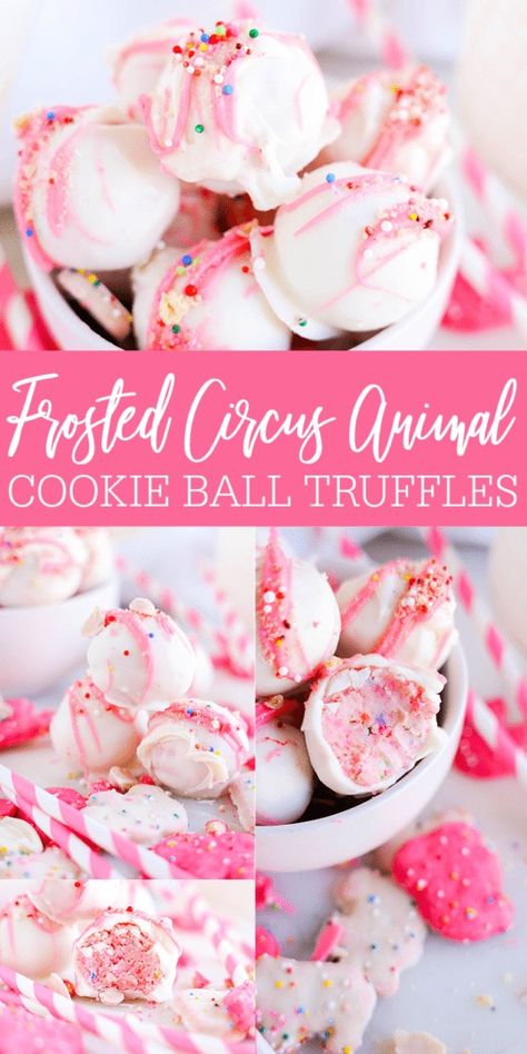 Easy Circus Animal Cookie Truffles with Mother’s Circus Animal Cookies! These No Bake Cookie Balls are a FUN and Easy Dessert Recipe with only 3 Ingredients! The perfect no bake recipe for kids and fun animal cracker treat! #lemonpeony #animalcrackers #cookieballs #truffles Animal Cracker Truffles, Animal Cracker Recipe Ideas, Dessert Balls No Bake, Animal Cracker Dessert, Best Bake Sale Items, No Bake Cookie Balls, Animal Cookie Truffles, Animal Crackers Recipe, Animal Cookies Recipe