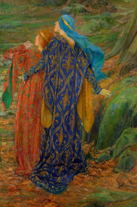 Edwin Austin Abbey, Pre Raphaelite Paintings, Pre Raphaelite Art, Pre Raphaelite, Art Et Illustration, A4 Poster, Victorian Art, Vintage Artwork, American Artists