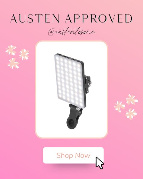 For content creators this clip on phone light is under $30 from Amazon! It comes in 3 different warmth settings and is super lightweight and portable. Austen Tosone, affiliate links used. Phone Light, Influencer Tips, Phone Lighting, On Phone, Birthday Photoshoot, Content Creators, Affiliate Links, Content Creation, Higher Power