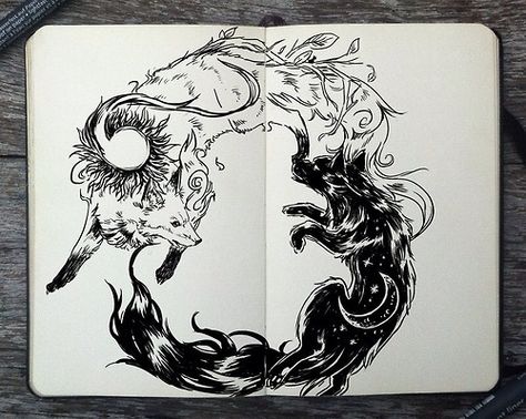 Asatru Tattoo, Fenrir Tattoo, Night Wolf, Yin Yang Tattoos, Night Watch, Theme Tattoo, Norse Tattoo, Nordic Tattoo, Wolf Tattoo Design