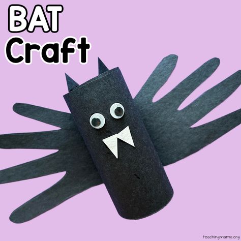 Bat Toilet Paper Roll Craft Montessori, Homemade Drum, Matching Games For Toddlers, Halloween Treat Holders, Toilet Paper Roll Craft, Halloween Puzzles, Bat Craft, Roll Craft, Get Ready For Halloween