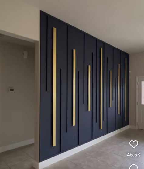 Gold Accent Wall, Black Feature Wall, Black Accent Walls, Living Room Wall Color, House Wall Design, Accent Wall Designs, Wall Paneling Diy, Room Wall Colors, Accent Walls In Living Room