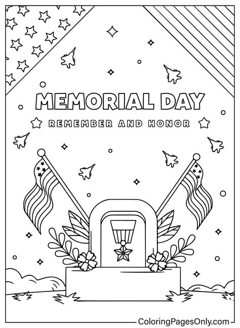 Memorial Day Drawings, Memorial Day Activities, Memorial Day Coloring Pages, Earth Day Coloring Pages, Unit Studies Homeschool, Holiday Worksheets, Disney Cartoon Characters, Unit Studies, World Environment Day