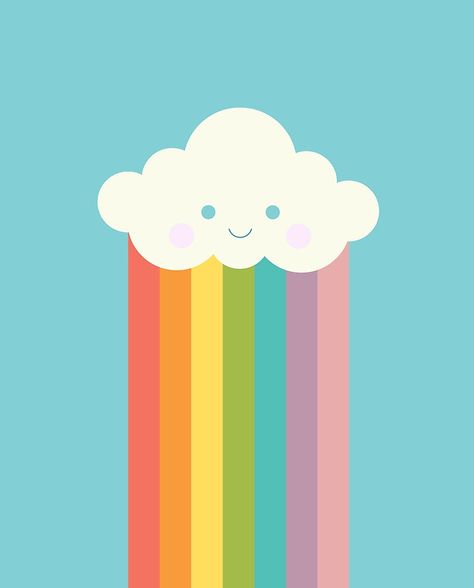 Rainbow Illustration Design, Rainbow Illustration Art, Sunflower Sunrise, Cloud With Rainbow, Rainbow With Clouds, Rainbow Illustration, Cartoon Rainbow, Rainbow Cartoon, Rainbow Graphic