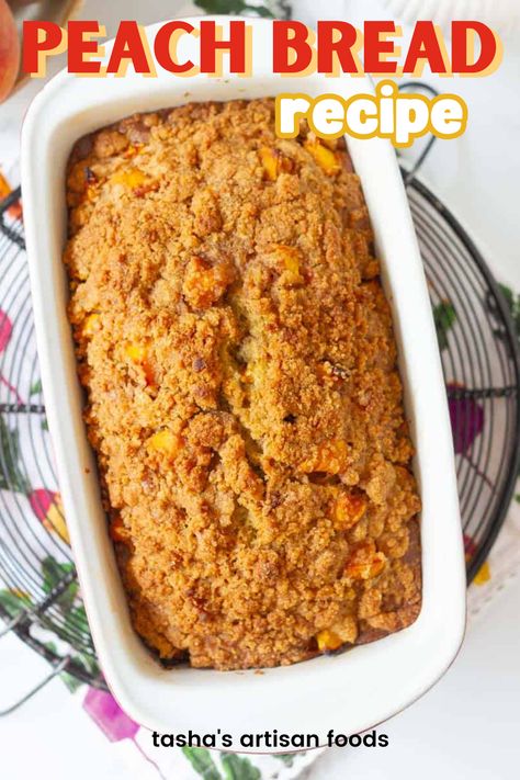 An image of peach bread made using fresh or canned peaches Southern Peach Bread, Peach Bread Recipe Easy, Peach Bread Recipe, Peach Quick Bread, Hawaiian Banana Bread, Peach Bread, No Rise Bread, Cranberry Bread, Pecan Cookies