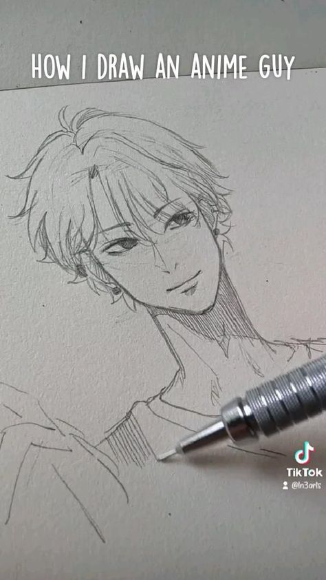 Anime Guy Art, Guy Eyes, Art Lineart, Seni Korea, Drawing Tutorial Face, Anime Tutorial, Anime Guy, Body Drawing Tutorial, Animation Art Sketches