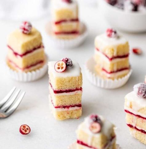 10 Fancy Petit Fours Recipes Fit For A Tea Party — Parade Petit Fours Recipe, Petit Four Recipes, High Tea Menu, Gluten Free Vanilla Cake, Vanilla Bean Frosting, Vegan Frosting, Vanilla Bean Cakes, Mini Torte, Little Designs