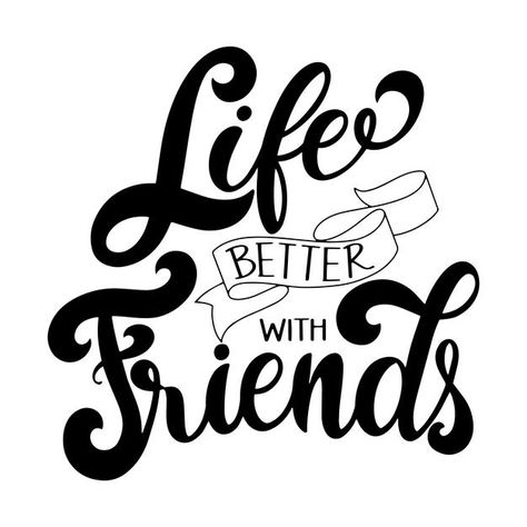 Friends Vector, Friendship Poster, Life Friends, Vector Elements, Hand Drawn Lettering, Friendship Day, Friends Day, Friendship Quotes, Logo Templates