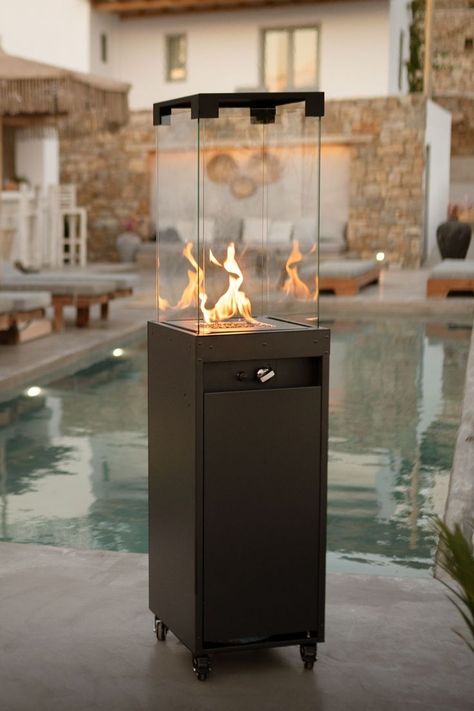 Black Fire Pit, Outside Heaters, Gas Patio Heater, Propane Patio Heater, Outdoor Fireplaces, Patio Kitchen, Garden Fire Pit, Gas Heater, Propane Fire Pit