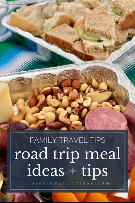 Foods To Pack For Road Trip, Car Trip Meals, Packing Food For Road Trip, Meals On The Go Travel, Food For Long Road Trips, Protien Meals Simple Dinner, Cooler Meals For Travel, Road Trip Meal Prep, Travel Meal Prep Road Trips