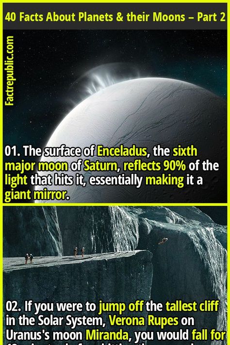 Facts About Planets, Amazing Facts About Space, About Planets, Moon Facts, Moon Science, Ancient Astronaut Theory, Giant Mirror, Space Quotes, Science Knowledge