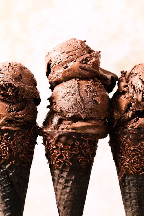 Double Chocolate Ice Cream • Love Every Plate Double Chocolate Ice Cream, Ice Cream Base, Espresso Powder, Coffee Cream, Creamed Eggs, Chocolate Ice, Chocolate Ice Cream, Double Chocolate, How To Make Chocolate