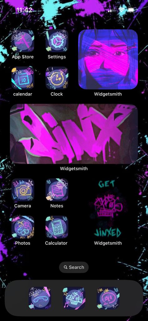 Jinx Widget Icon, Jinx Arcane Phone Wallpaper, Arcane Ios Layout, Jinx Home Screen, Arcane Widget Icons, Jinx Phone Theme, Jinx Phone Wallpaper, Arcane Phone Theme, Arcane App Icons