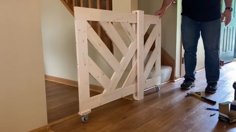 Indoor Dog Fence, Diy Dog Gate, Diy Gate, Baby Gate For Stairs, Diy Baby Gate, Kids Gate, Stair Gate, Pet Barrier, Home Remodeling Diy