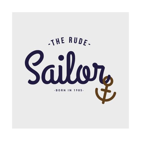 The Rude Sailor. by Yosu Arrillaga, via Behance Sailor Logo, Text Tshirt, Tshirt Business, Logotype Design, Vintage Logo Design, Visual Branding, Kids Logo, Embroidery Techniques, Vintage Logo