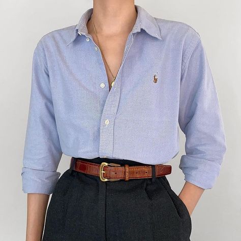 Oxford Blouse Outfit, Oxford Shirts Women's, Oxford Button Down Women Outfit, Ralph Lauren Blue Shirt Women Outfit, Ralph Lauren Office Outfit, Ralph Lauren Oxford Shirt Women Outfits, Ralph Lauren Button Down, Ralph Lauren Button Down Outfit, Ralph Lauren Button Up