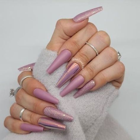 Rose Perfection Iridescent Long Coffin Nails - Etsy Canada Long Fall Acrylic Nail Designs, Maybe Nails, Long Nail Designs Coffin, Nude Pink Nail Designs, Pink Iridescent Nails, Fall Vacation Nails, Mauve Pink Nails, Long Coffin Nails Designs, Fall Pink Nails