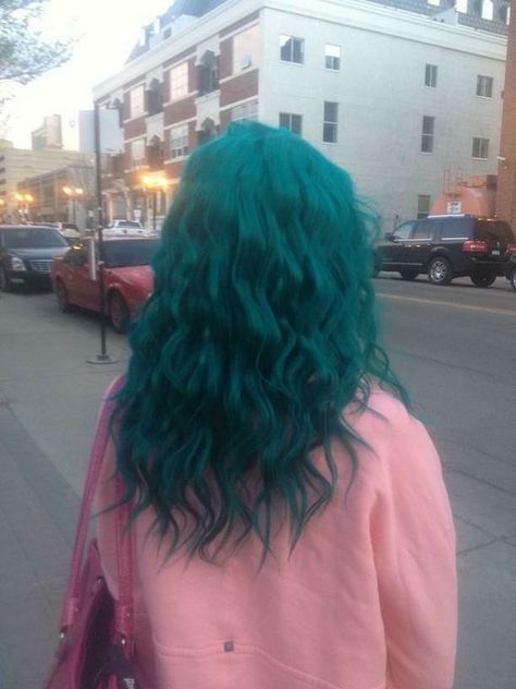 Blue Turquoise Hair, Teal Hair Aesthetic, Hair With Blue Tips, Aqua Hair Color, Teal Hair Dye, Dark Teal Hair, Teal Hair Color, Interesting Hair, Hair Problem