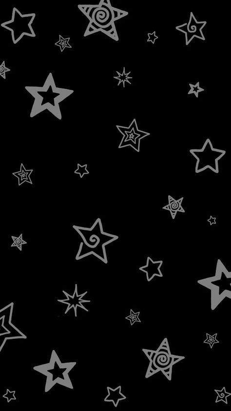 Gray Stars Aesthetic, Edgy Phone Backgrounds, Black Wallpaper With White Stars, Black With White Stars Wallpaper, Wllpr Aesthetic Dark, Simple Emo Wallpaper, Cute Emo Backgrounds, Star And Moon Wallpaper Aesthetic, Black And White Witchy Wallpaper