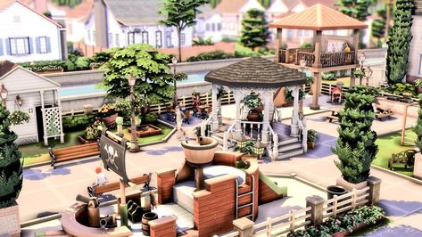 simpolcheeks : Foundry Cove Play Park Play Park, Sims House Plans, Save File, Sims House Design, Willow Creek, Sims 4 Build, Sims Community, Game Play, Sims House