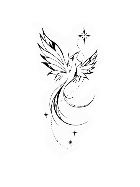 Phoenix Doodle, Small Compass Tattoo, Japanese Phoenix Tattoo, Fenix Tattoo, Teacup Tattoo, Phoenix Tattoo Feminine, Small Phoenix Tattoos, Twin Tattoos, Phönix Tattoo